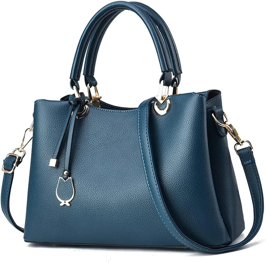 Fashion Vegan Leather Satchel Handbag for Women - Stylish Crossbody Bag & Top Handle Tote Purse