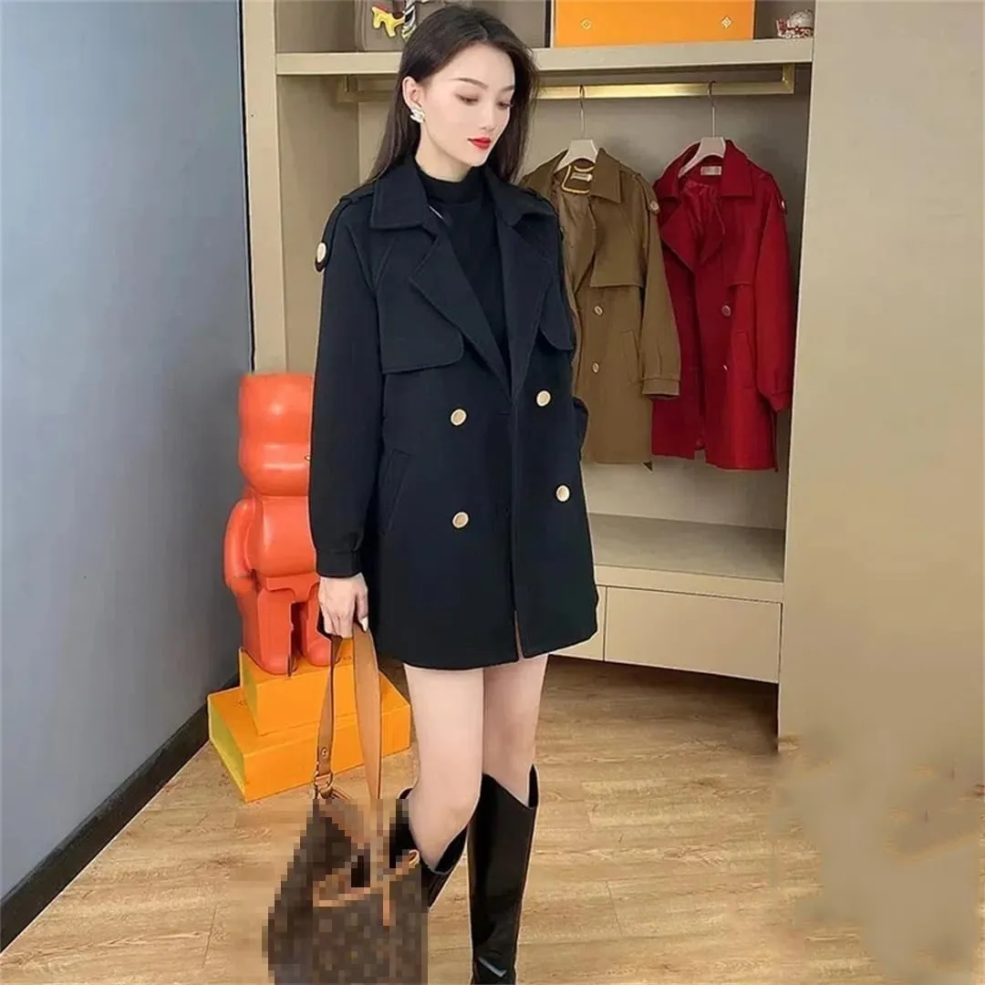 Female Windbreaker Cotton Padded Woolen Jackets Autumn Winter Overwear Loose Long Wool Coat