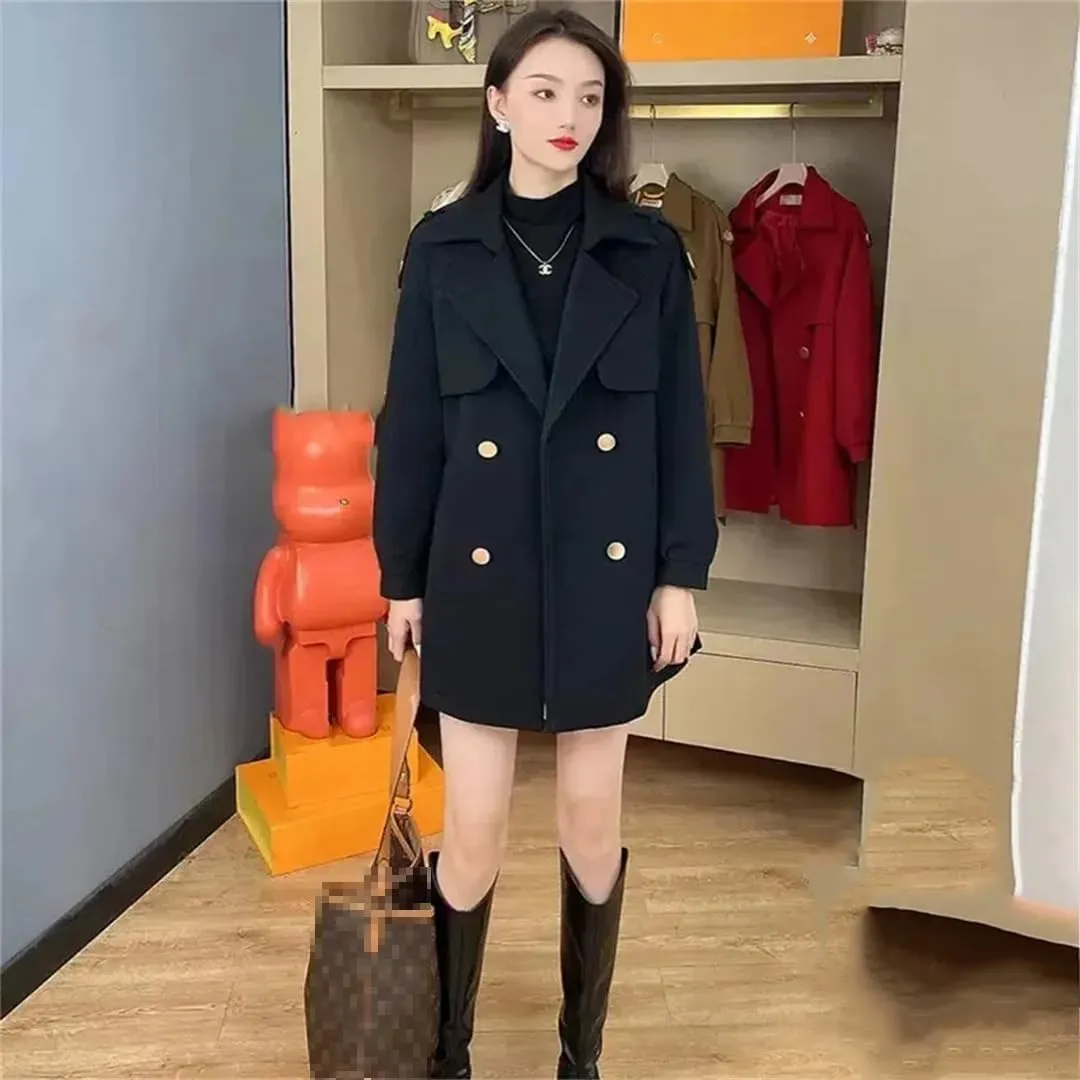 Female Windbreaker Cotton Padded Woolen Jackets Autumn Winter Overwear Loose Long Wool Coat