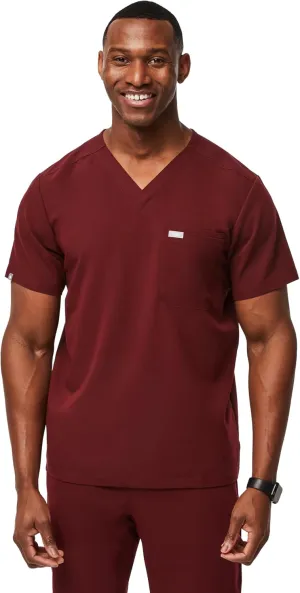 FIGS Leon Scrub Top for Men  3 Pockets, Tailored Fit, Modern V-Neck, 4-Way Stretch, Moisture-Wicking Men's Scrubs