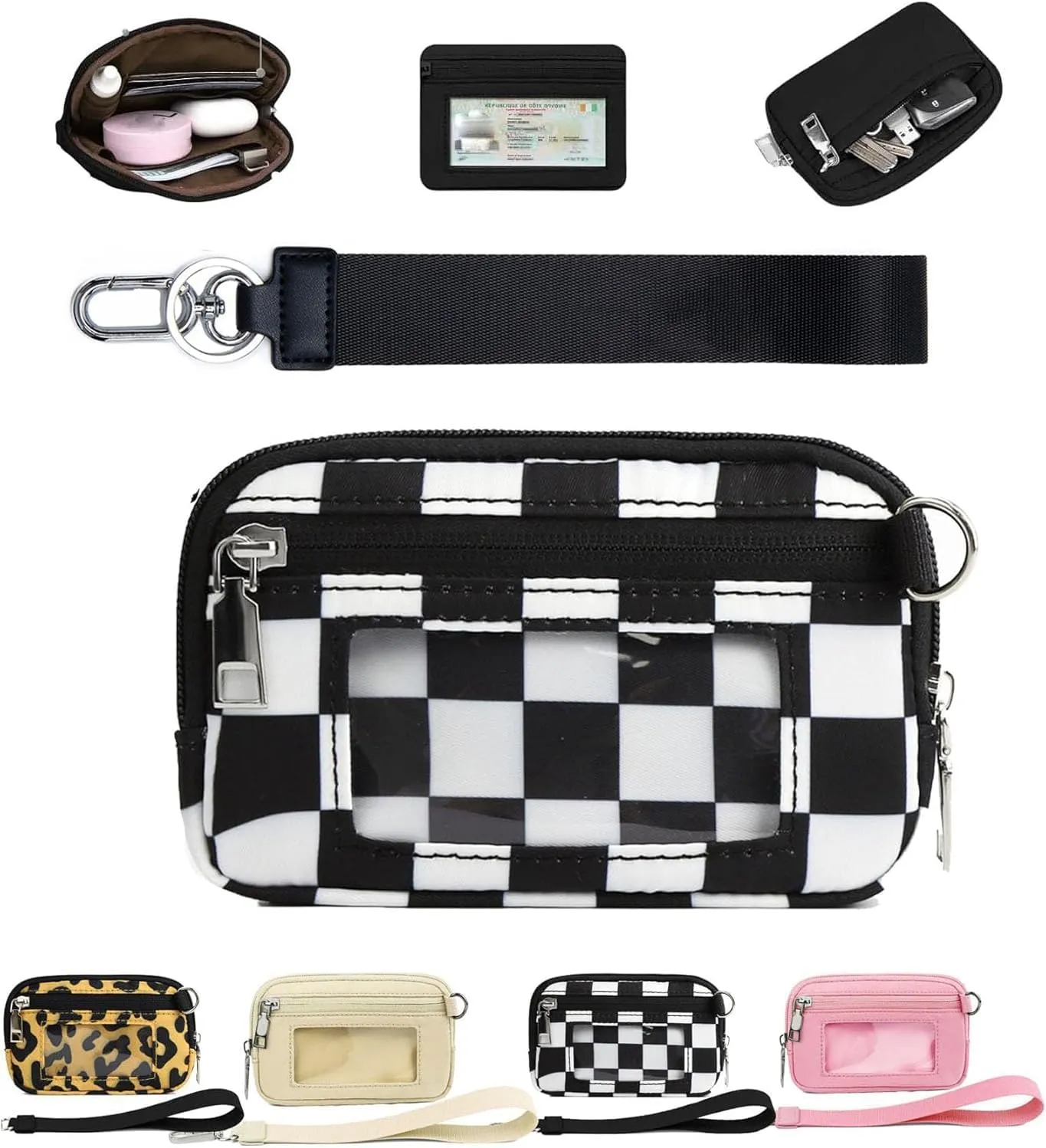 Flexcarry,Stylish Compact Wallet,Portable Women's Wristlet Handbags Id Card Holder Wallet Zipper Wallet