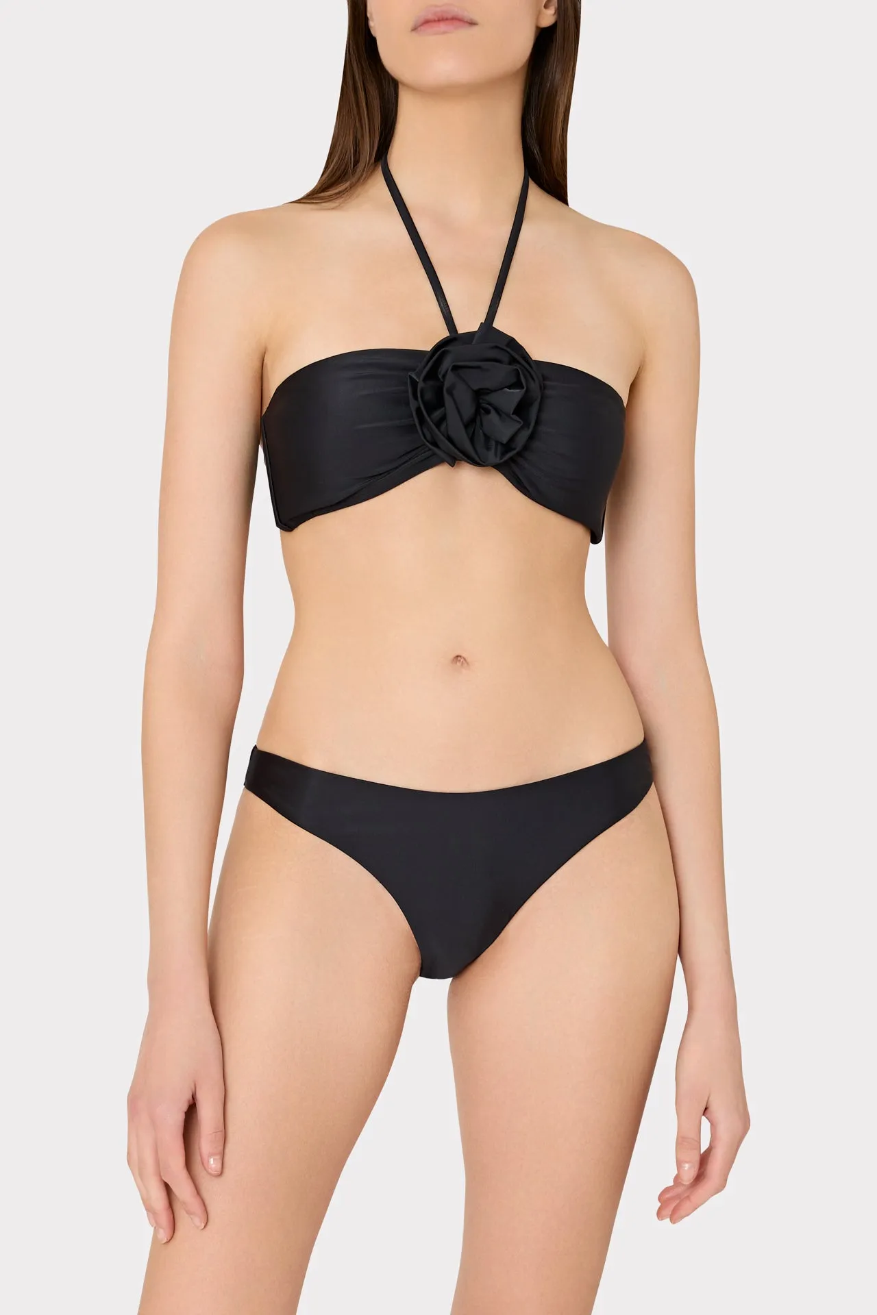 Floral Applique Halter Bikini Top