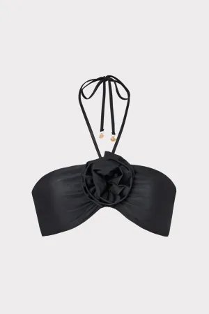 Floral Applique Halter Bikini Top