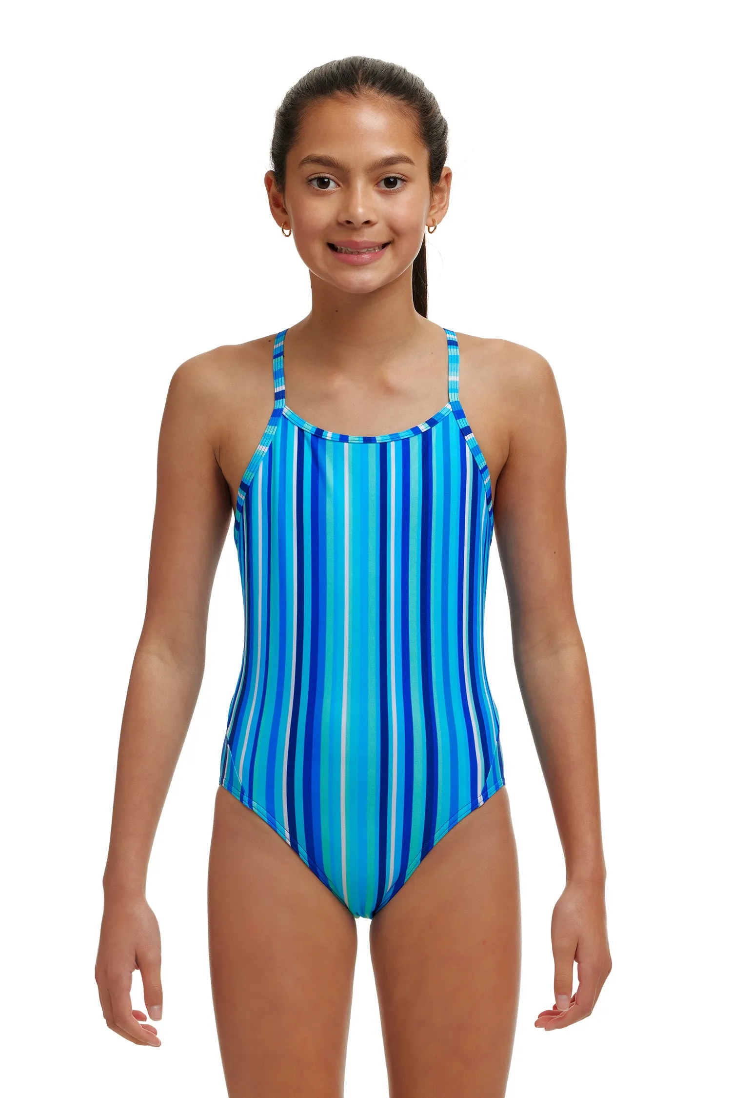 Funkita Lane Lines Diamond Back Girls One Piece Swimsuit