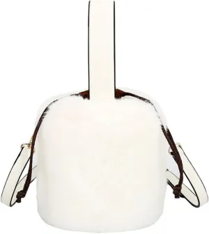 Fur Plush Bucket Handbag - Women's Stylish Shoulder Crossbody Mini Cylinder Bag