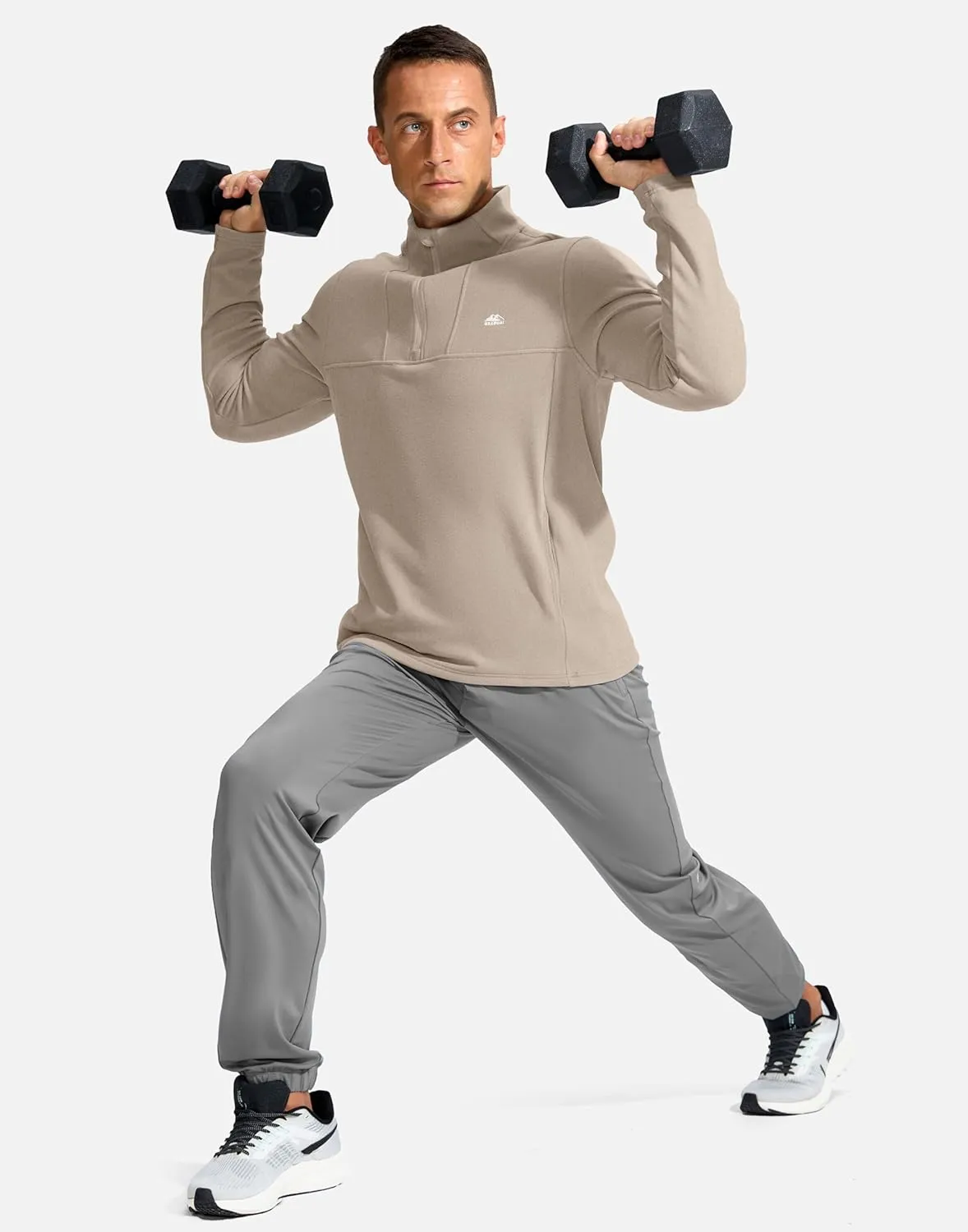 G Gradual Men's Quarter Zip Pullover with Zipper Pocket Fleece Lined Warm Sweater Golf Hiking Outdoor Lightweight Sweatshirt