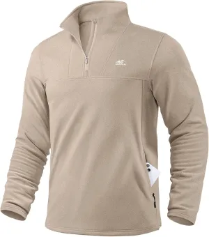 G Gradual Men's Quarter Zip Pullover with Zipper Pocket Fleece Lined Warm Sweater Golf Hiking Outdoor Lightweight Sweatshirt