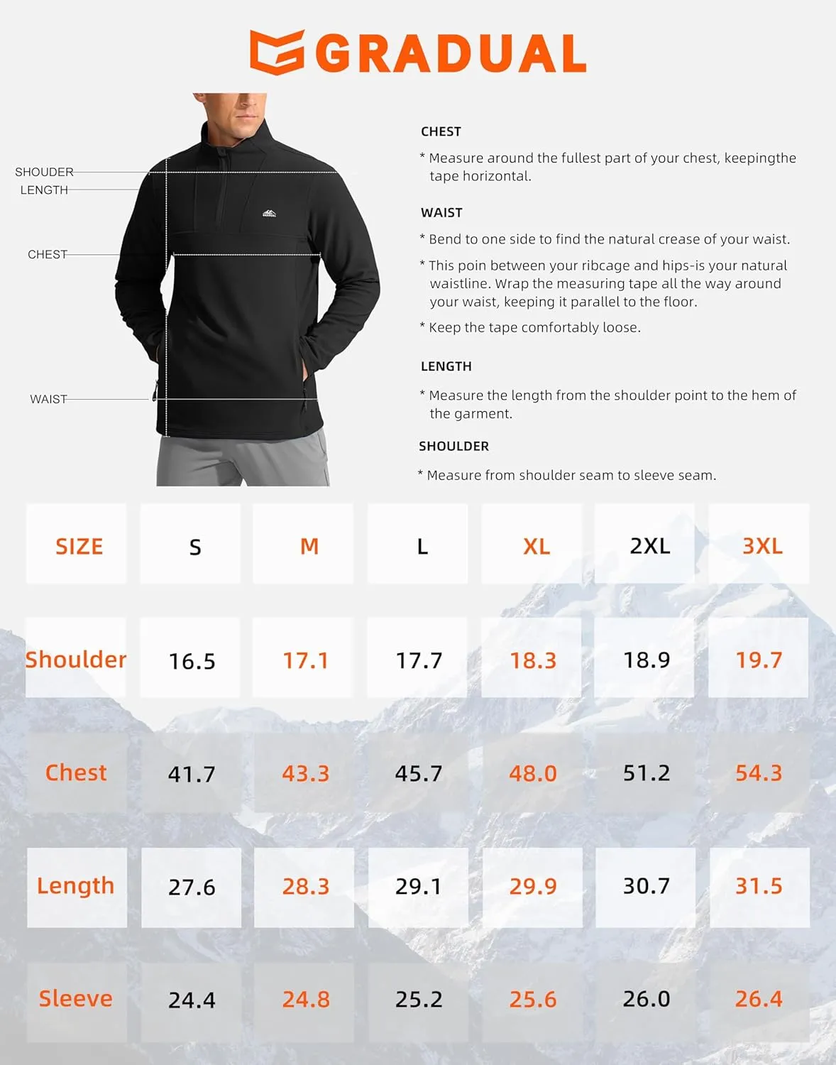 G Gradual Men's Quarter Zip Pullover with Zipper Pocket Fleece Lined Warm Sweater Golf Hiking Outdoor Lightweight Sweatshirt