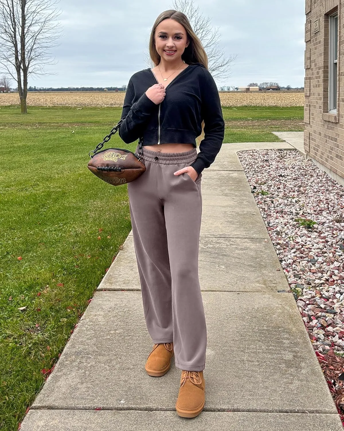 G4Free Smoofit Wide Leg Sweatpants Yoga Pants with Pockets Drawcord Casual Lounge Pants Modal Soft Petite/Regular/Tall