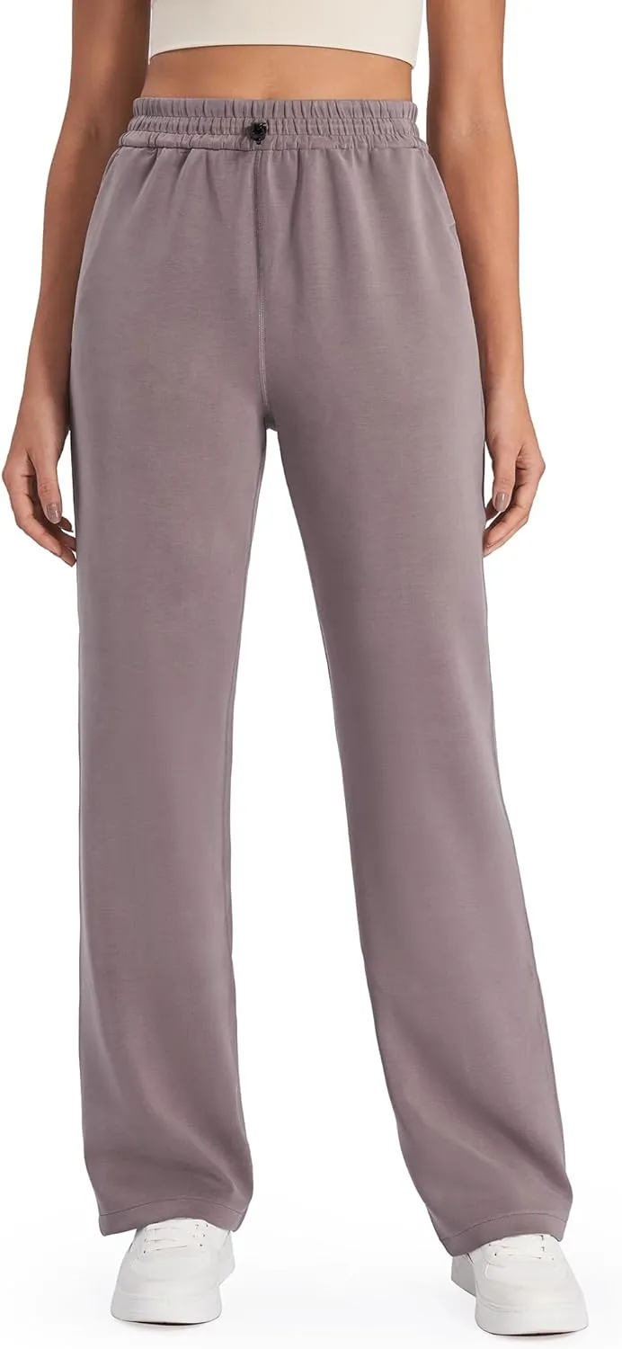 G4Free Smoofit Wide Leg Sweatpants Yoga Pants with Pockets Drawcord Casual Lounge Pants Modal Soft Petite/Regular/Tall