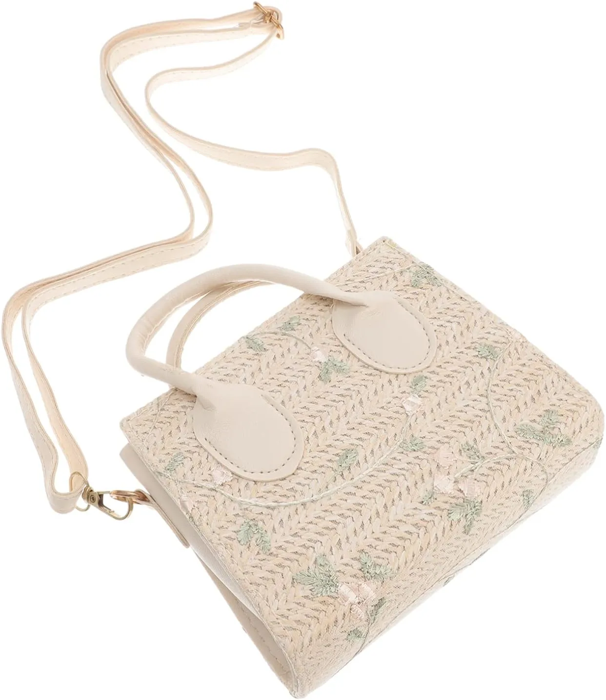 GALPADA Wicker Handbag Portable Straw Shoulder Pouch Stylish Bucket Pouch for Women Daily Use
