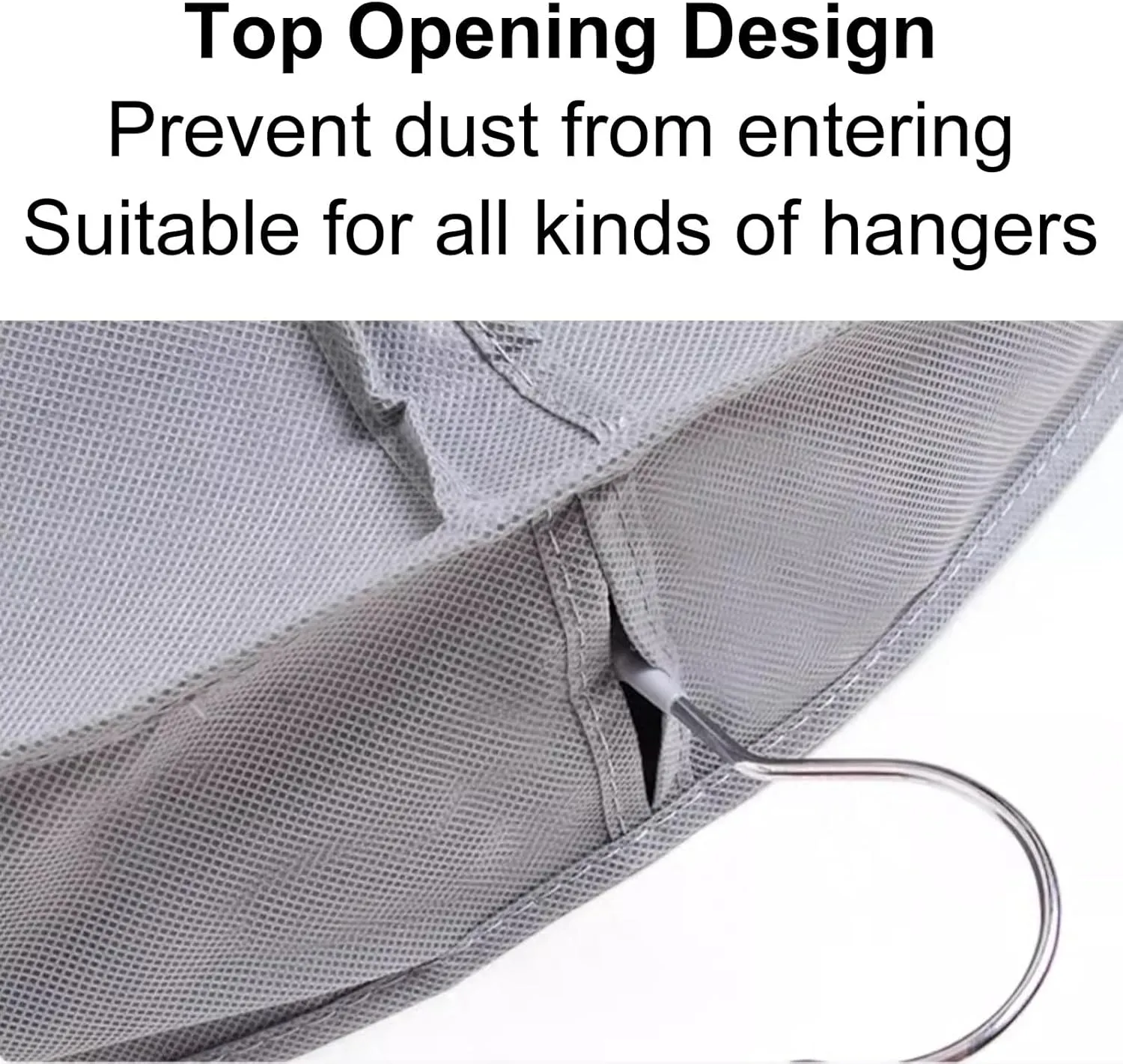 Garment Bags for Hanging Clothes, Garment Covers with Transparent Window, Suitable for Down Jackets, fur Coats, Thick Clothing(Gray,60x10x90cm/24x4inx35in)