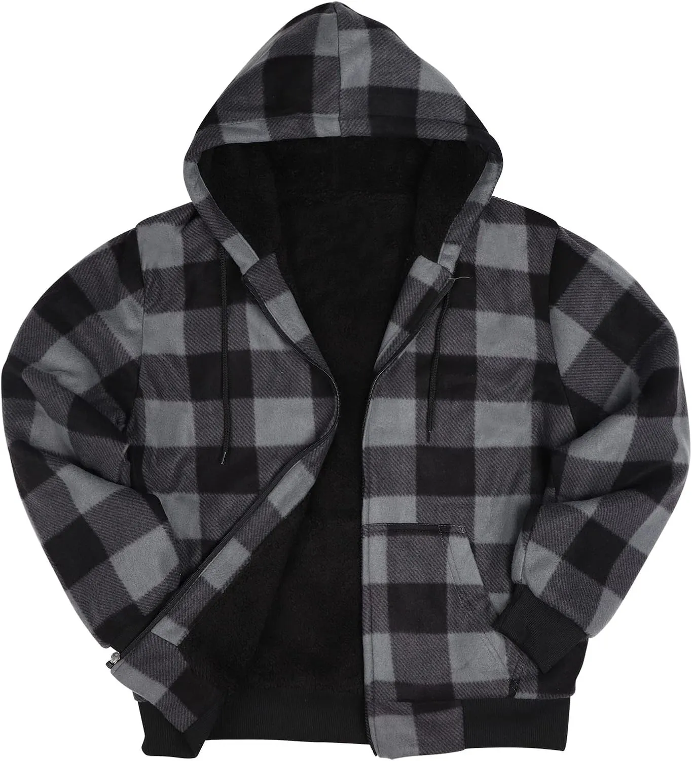 Gary Com Heavyweight Sherpa Hoodies for Men, Thick Fleece Lined Full Zip Up Winter Warm Sweatshirts Work Jackets