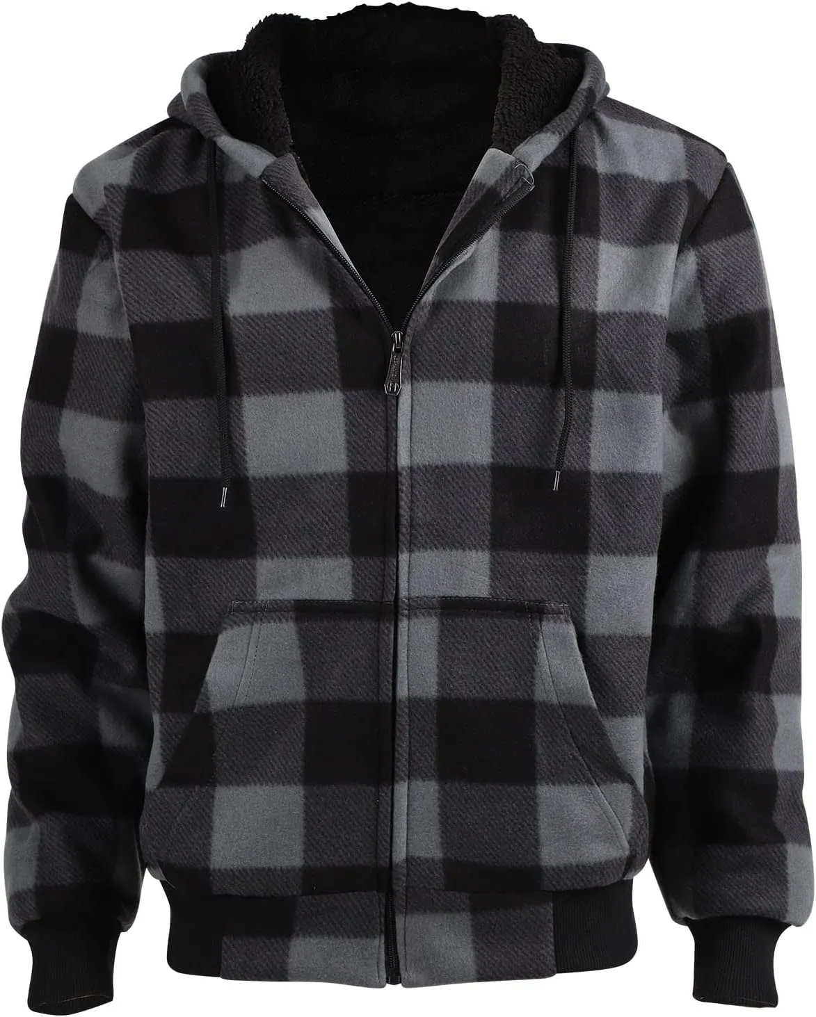 Gary Com Heavyweight Sherpa Hoodies for Men, Thick Fleece Lined Full Zip Up Winter Warm Sweatshirts Work Jackets
