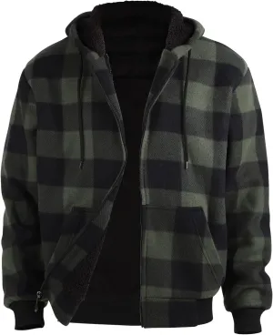 Gary Com Heavyweight Sherpa Hoodies for Men, Thick Fleece Lined Full Zip Up Winter Warm Sweatshirts Work Jackets