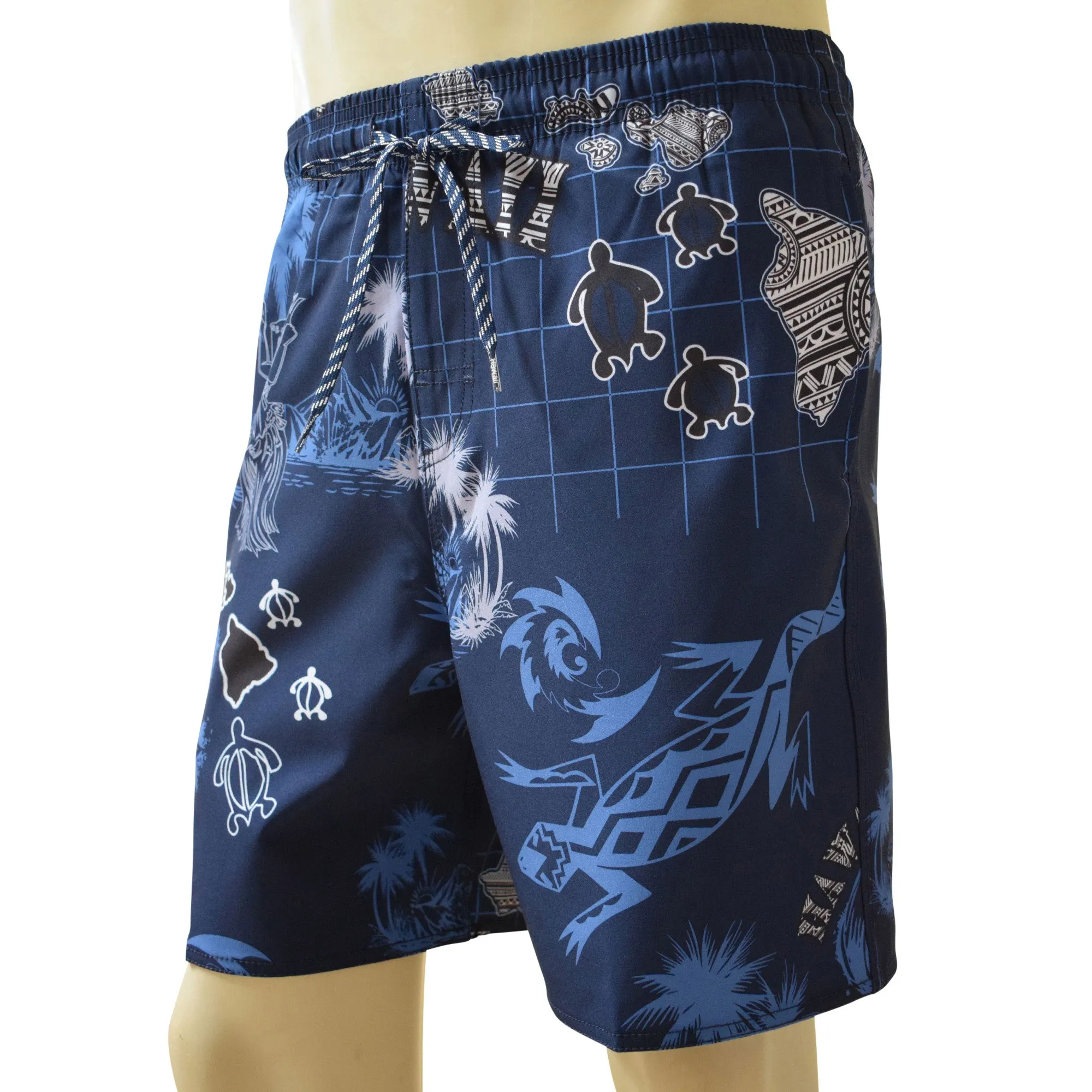 Gecko Men's Elastic Shorts with Pockets, Quick Dry Board Shorts, Beach Shorts, Swim Trunks, Sportwear