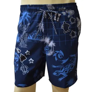 Gecko Men's Elastic Shorts with Pockets, Quick Dry Board Shorts, Beach Shorts, Swim Trunks, Sportwear