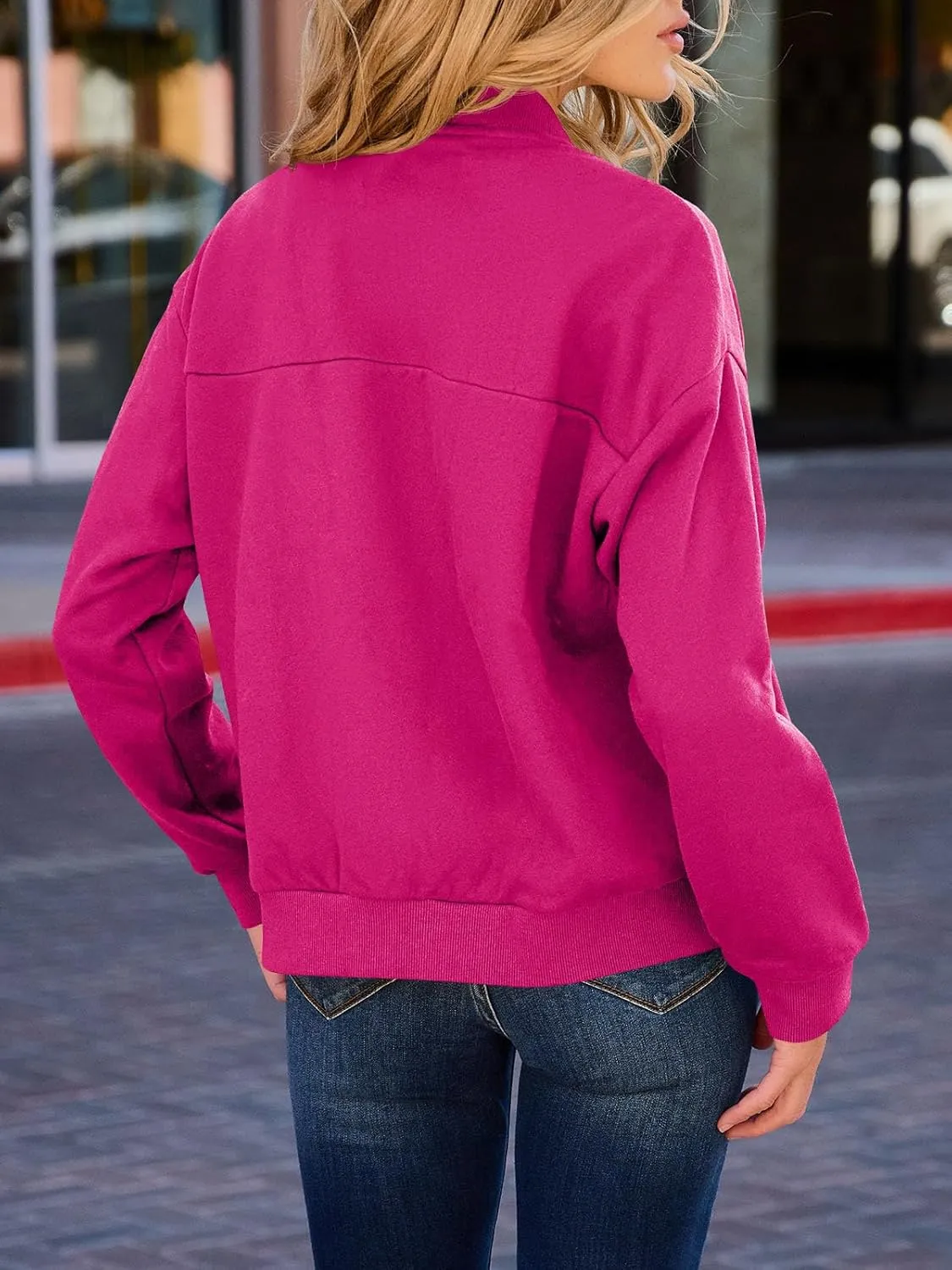 GeGekoko Womens Zip Up Sweatshirts Jackets Long Sleeve Casual Loose Outwear with Pockets