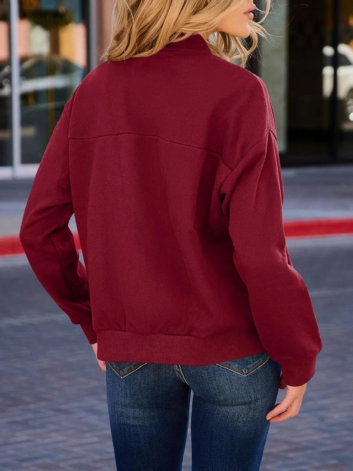 GeGekoko Womens Zip Up Sweatshirts Jackets Long Sleeve Casual Loose Outwear with Pockets