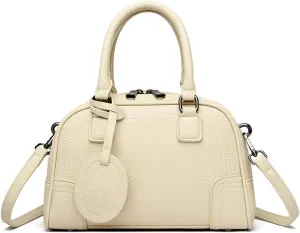 Genuine Leather Handbags for Women - Stylish Top Handle Satchel Tote & Crossbody Bag in Khaki
