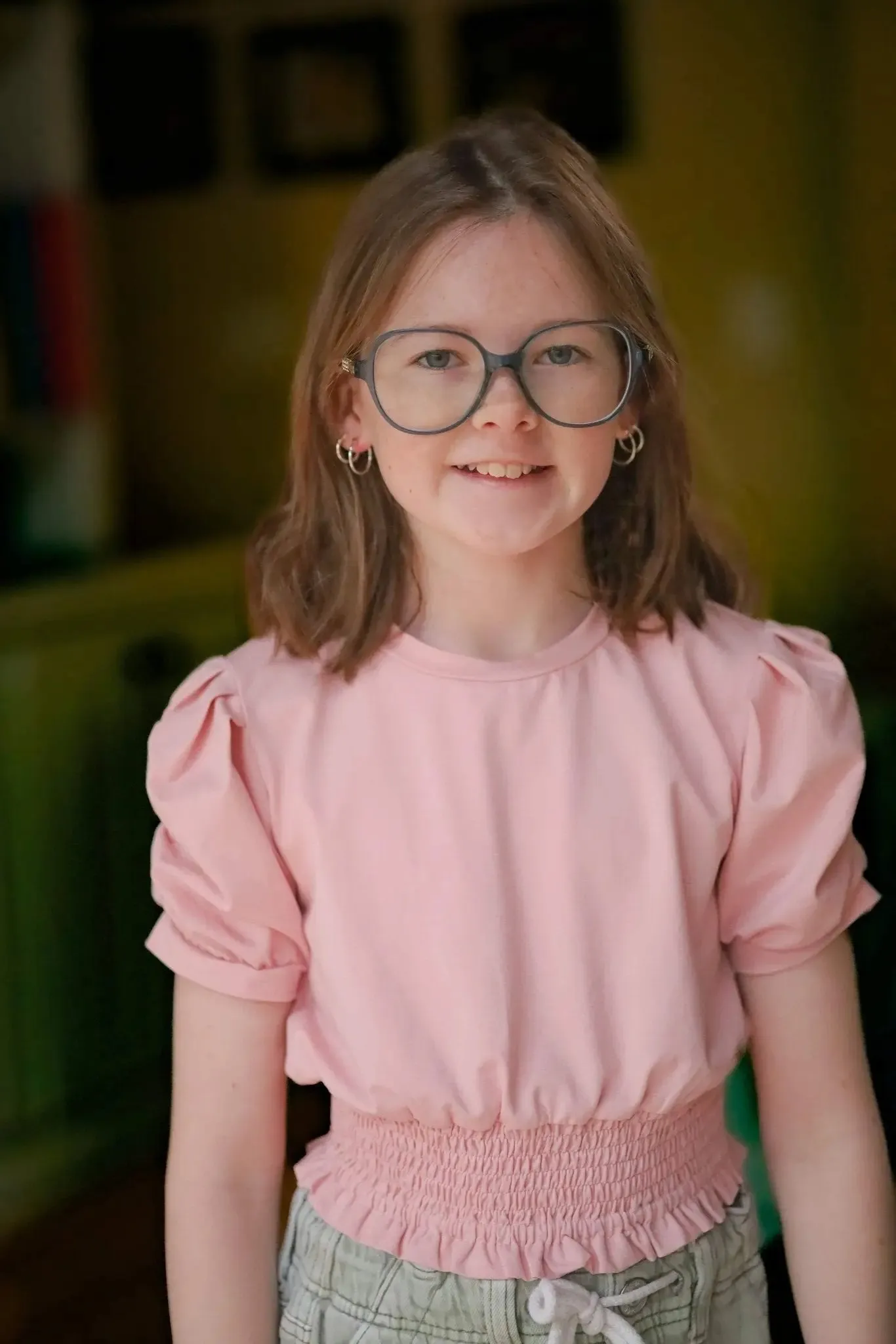 Girl on the Go Blush Puff Sleeve Meet and Greet Smocked Waist Shirt