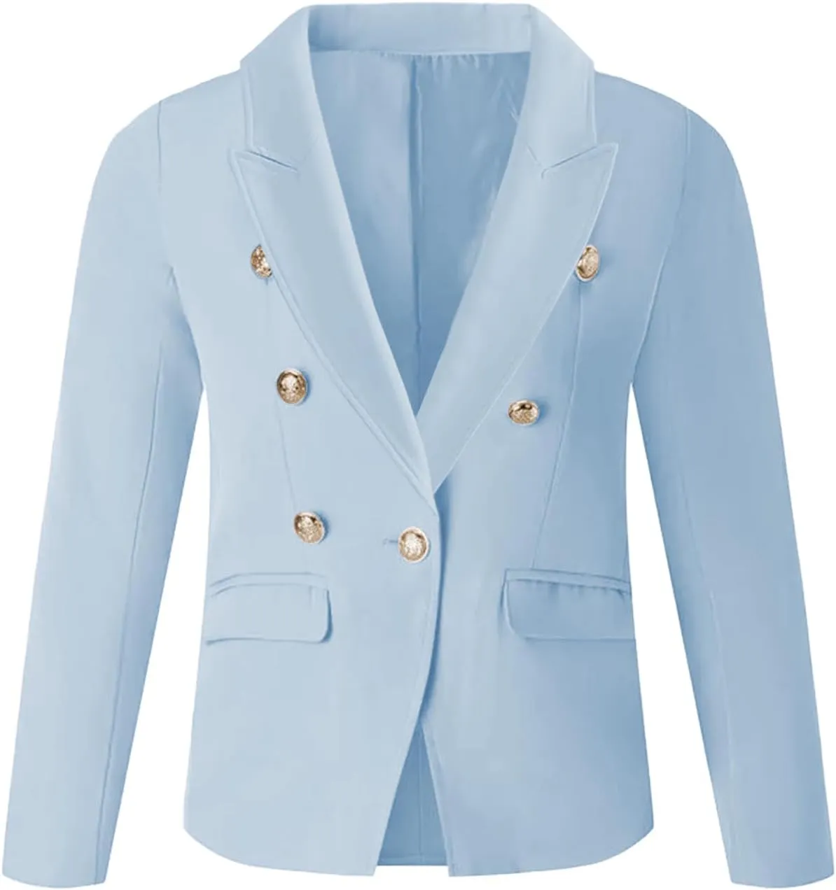 Girls Blazer Jacket Double Breasted Button Down Long Sleeves Blazers School Jackets