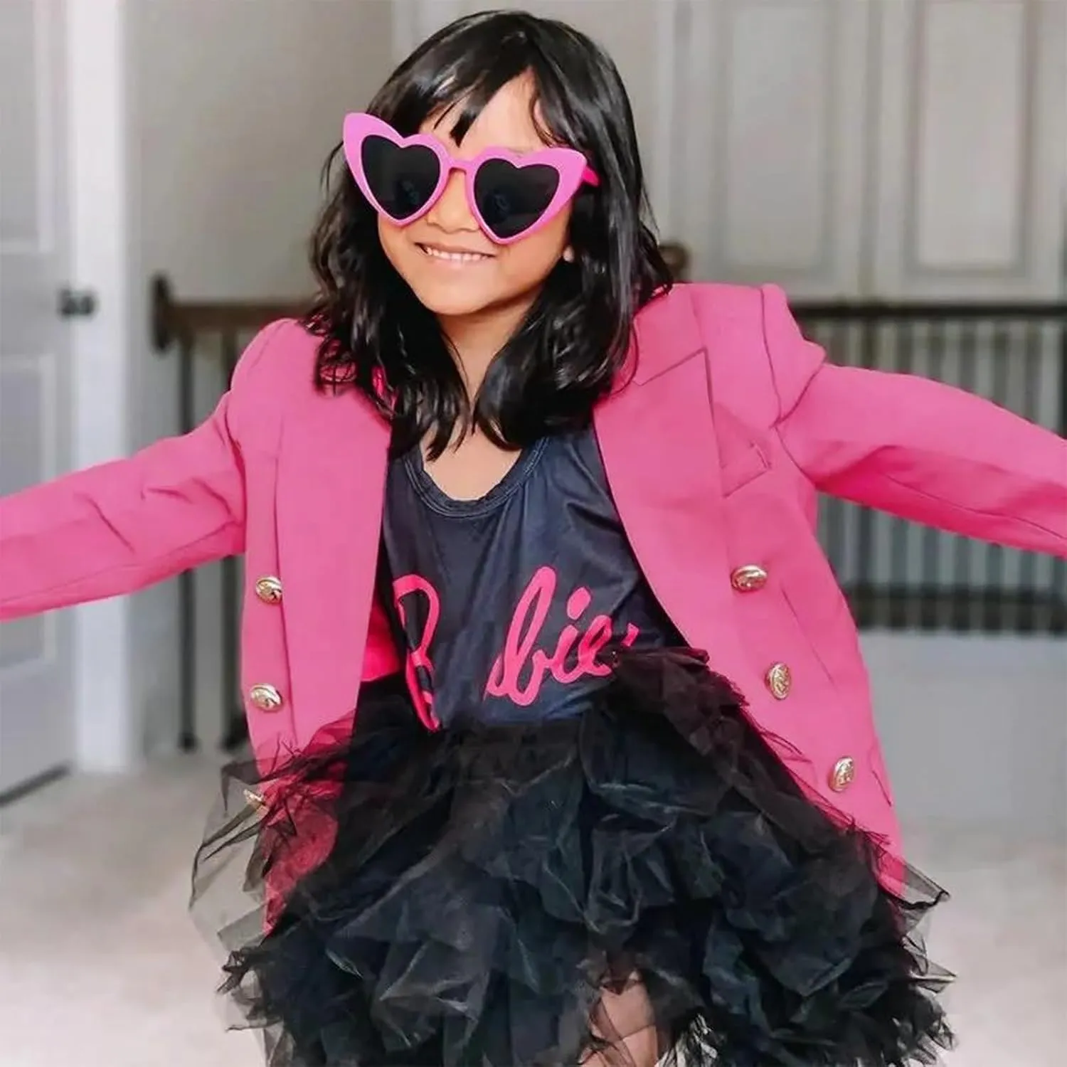 Girls Blazer Jacket Double Breasted Button Down Long Sleeves Blazers School Jackets