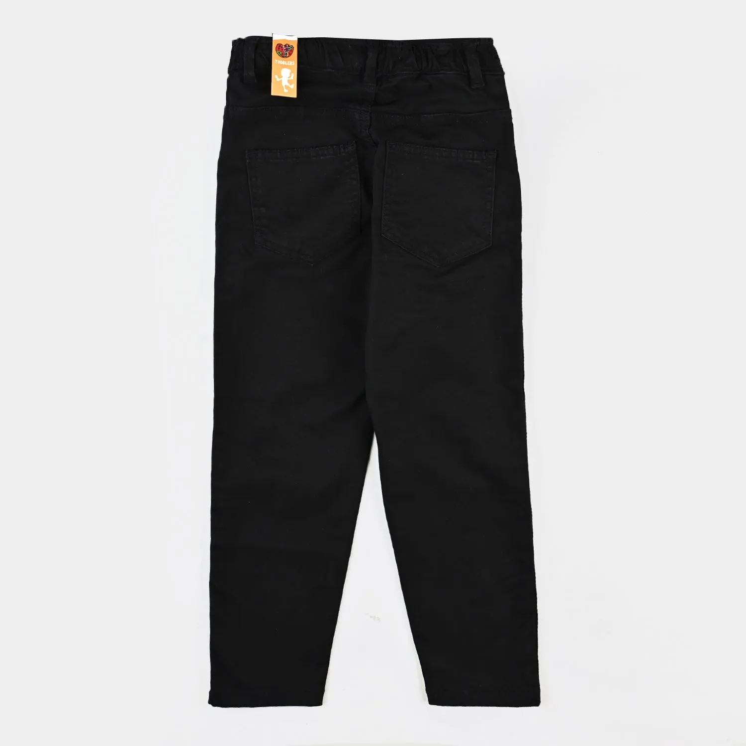 Girls Cotton Twill Pant China Tape-BLACK