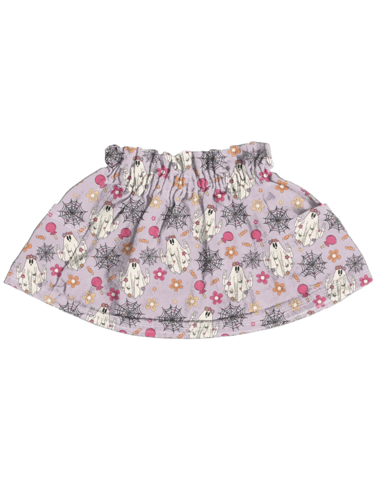 Girls Halloween Skirts - Groovy Ghosts