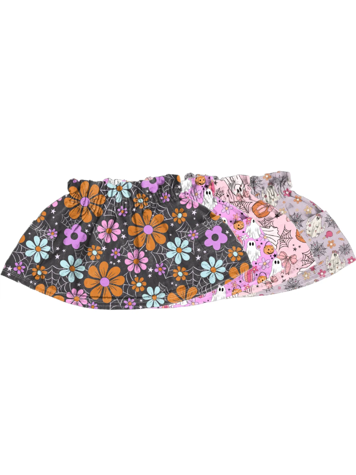 Girls Halloween Skirts - Groovy Ghosts