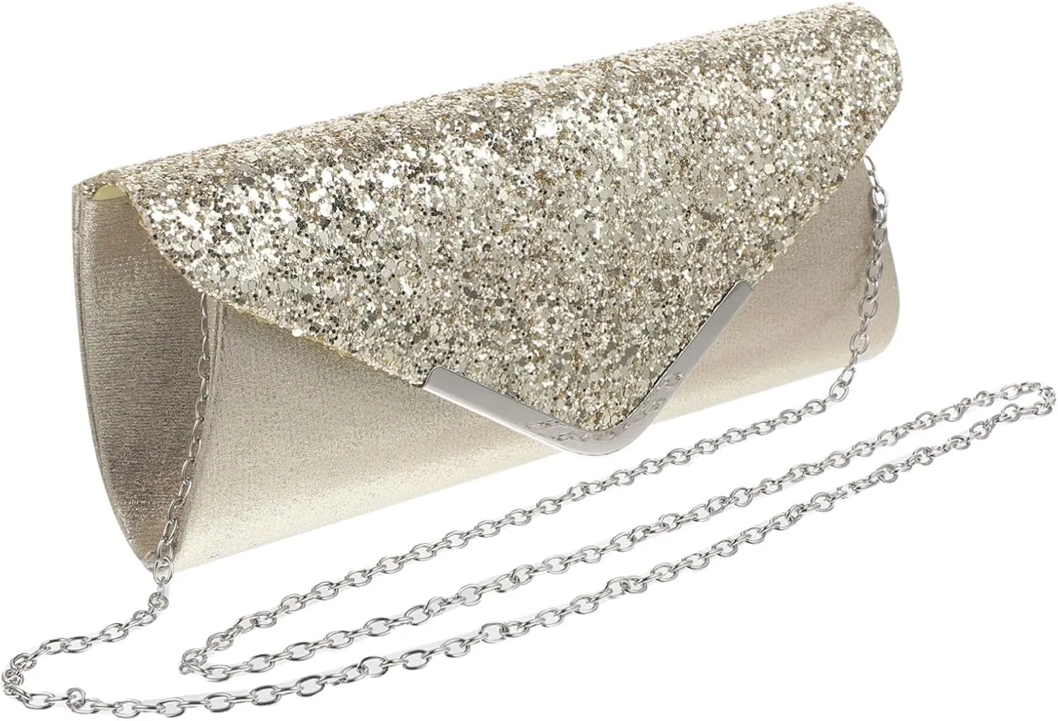 Glamourous Glitter Handbag Magnetic Snap Clutch Stylish Evening Bag for Wedding Party Prom