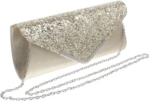 Glamourous Glitter Handbag Magnetic Snap Clutch Stylish Evening Bag for Wedding Party Prom