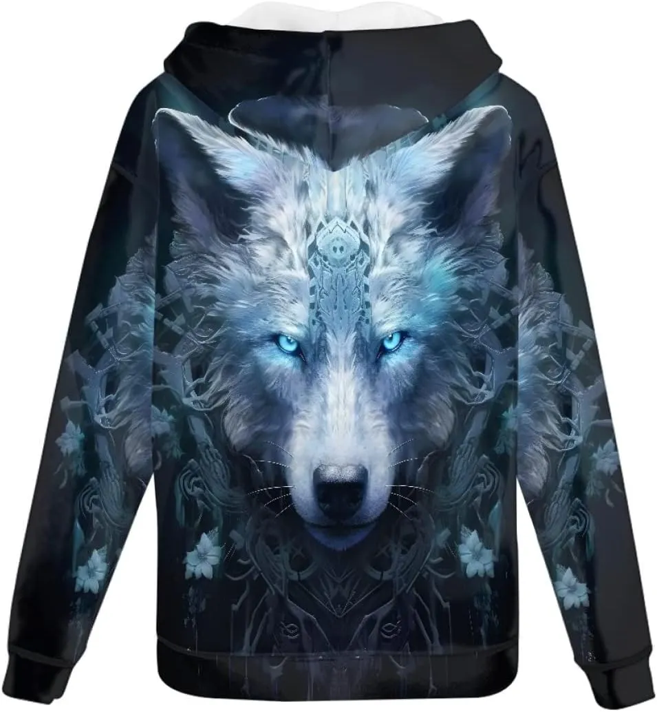 GLUDEAR Unisex Realistic 3D Digital Print Full Zip Hoodie Jackets Hooded Sweatshirt