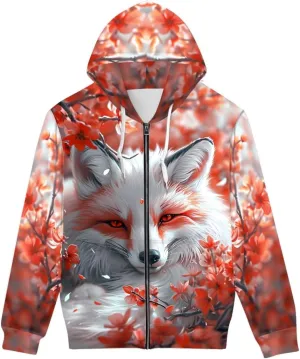 GLUDEAR Unisex Realistic 3D Digital Print Full Zip Hoodie Jackets Hooded Sweatshirt