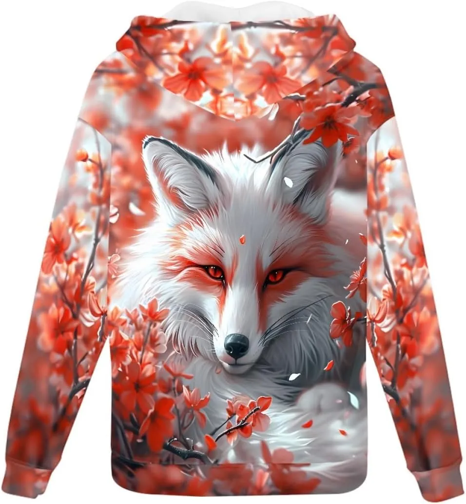 GLUDEAR Unisex Realistic 3D Digital Print Full Zip Hoodie Jackets Hooded Sweatshirt