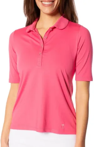 GOLFTINI Women's Elbow Sleeve Golf Polo - Stretch, UPF 30 , Moisture-Wicking - Sport Shirt for Golf, Tennis & Pickleball