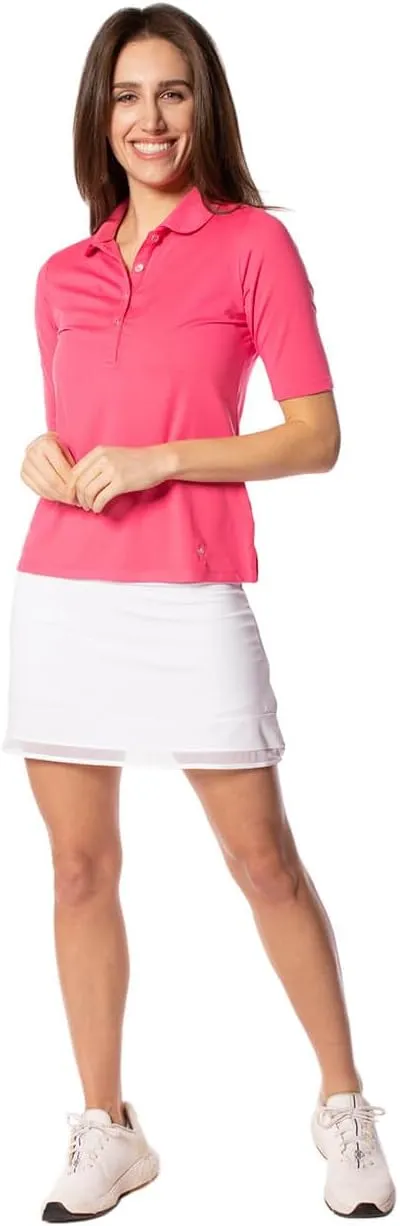 GOLFTINI Women's Elbow Sleeve Golf Polo - Stretch, UPF 30 , Moisture-Wicking - Sport Shirt for Golf, Tennis & Pickleball