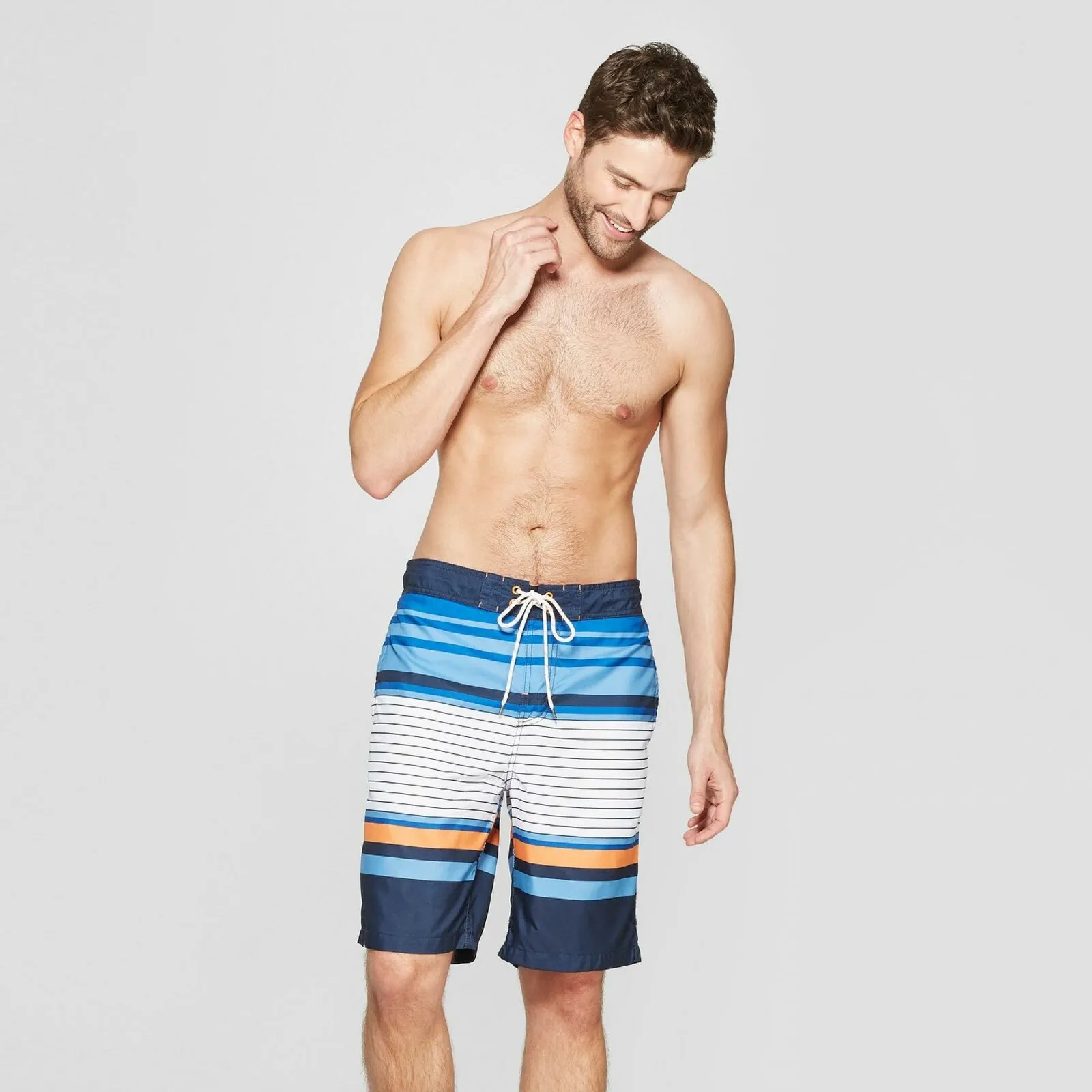 Goodfellow & Co. Men's Striped Swim Board Shorts Trunks