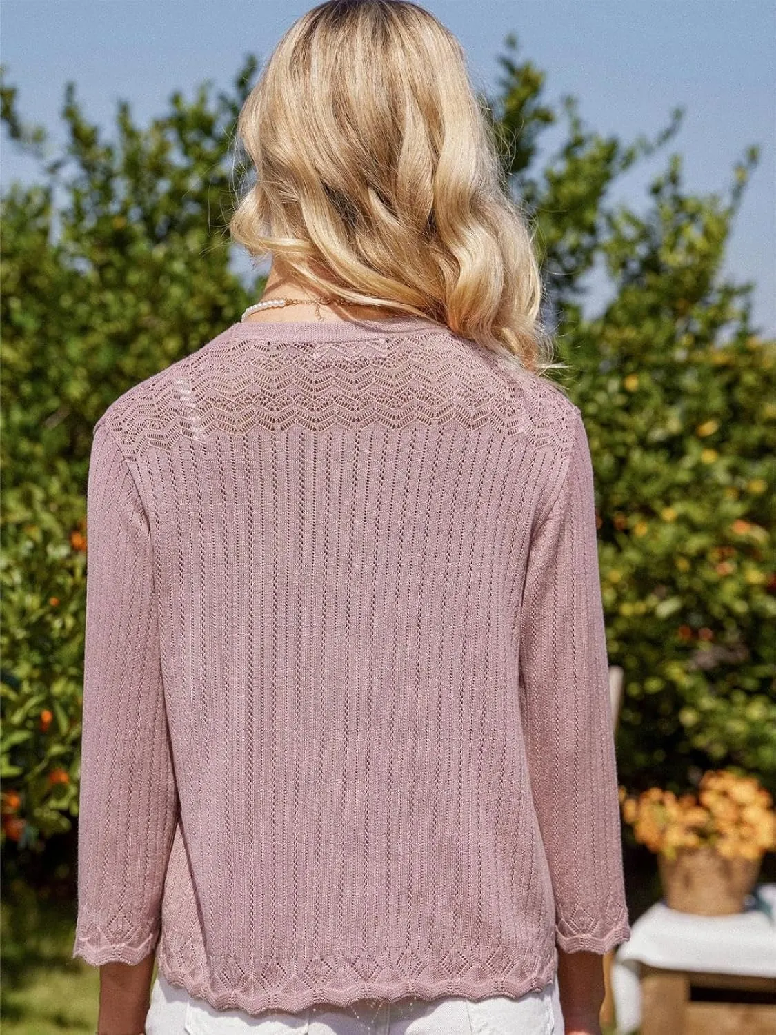 GRACE KARIN Women's 3/4 Sleeve Cropped Cardigan Elegant Open Front Sweater Cardigan Lightweight Bolero Shrug S-2XL