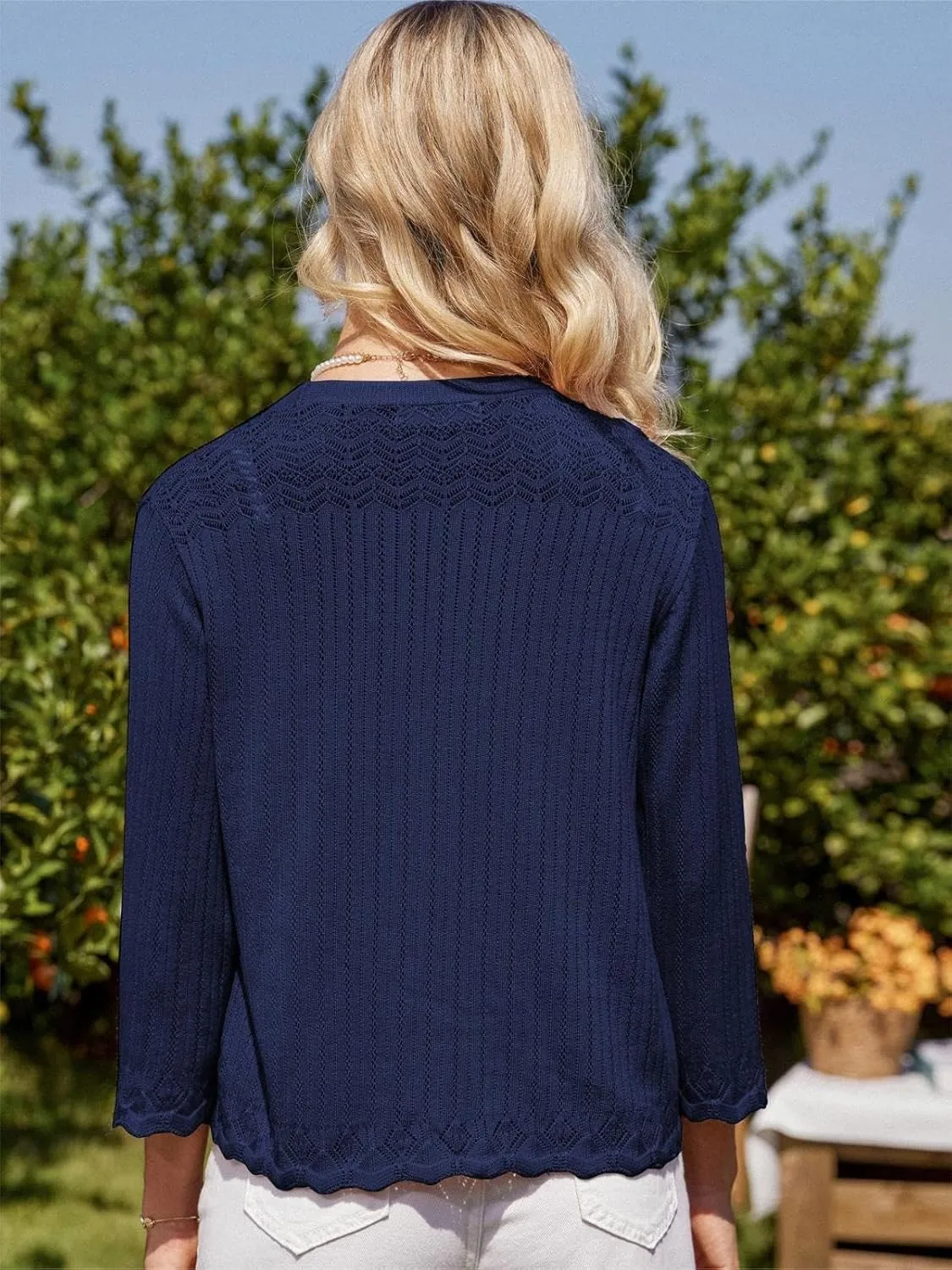 GRACE KARIN Women's 3/4 Sleeve Cropped Cardigan Elegant Open Front Sweater Cardigan Lightweight Bolero Shrug S-2XL