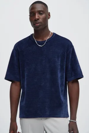 Greenville Waffle Knit Relaxed Short Sleeve Tee - Navy