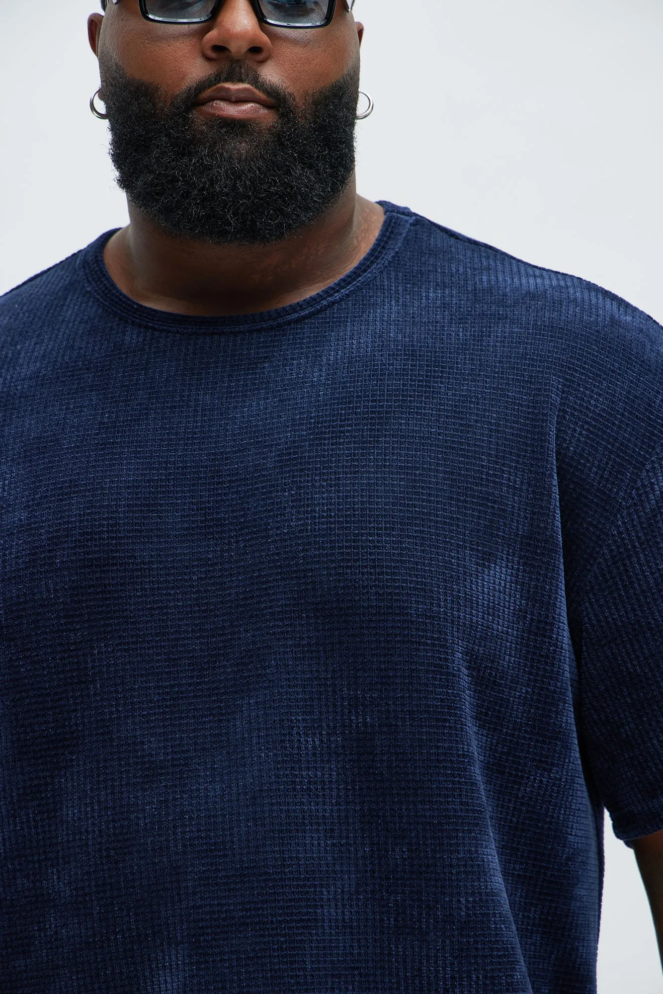 Greenville Waffle Knit Relaxed Short Sleeve Tee - Navy