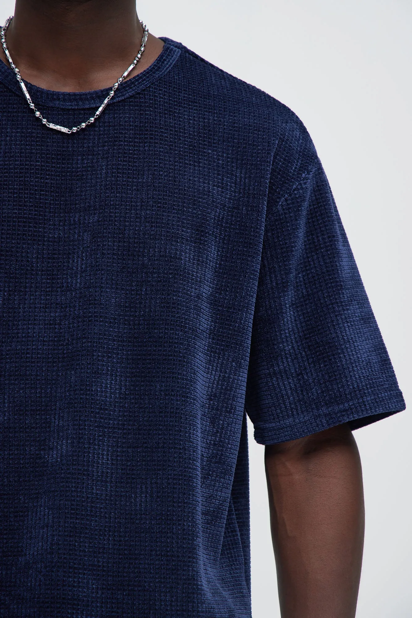 Greenville Waffle Knit Relaxed Short Sleeve Tee - Navy