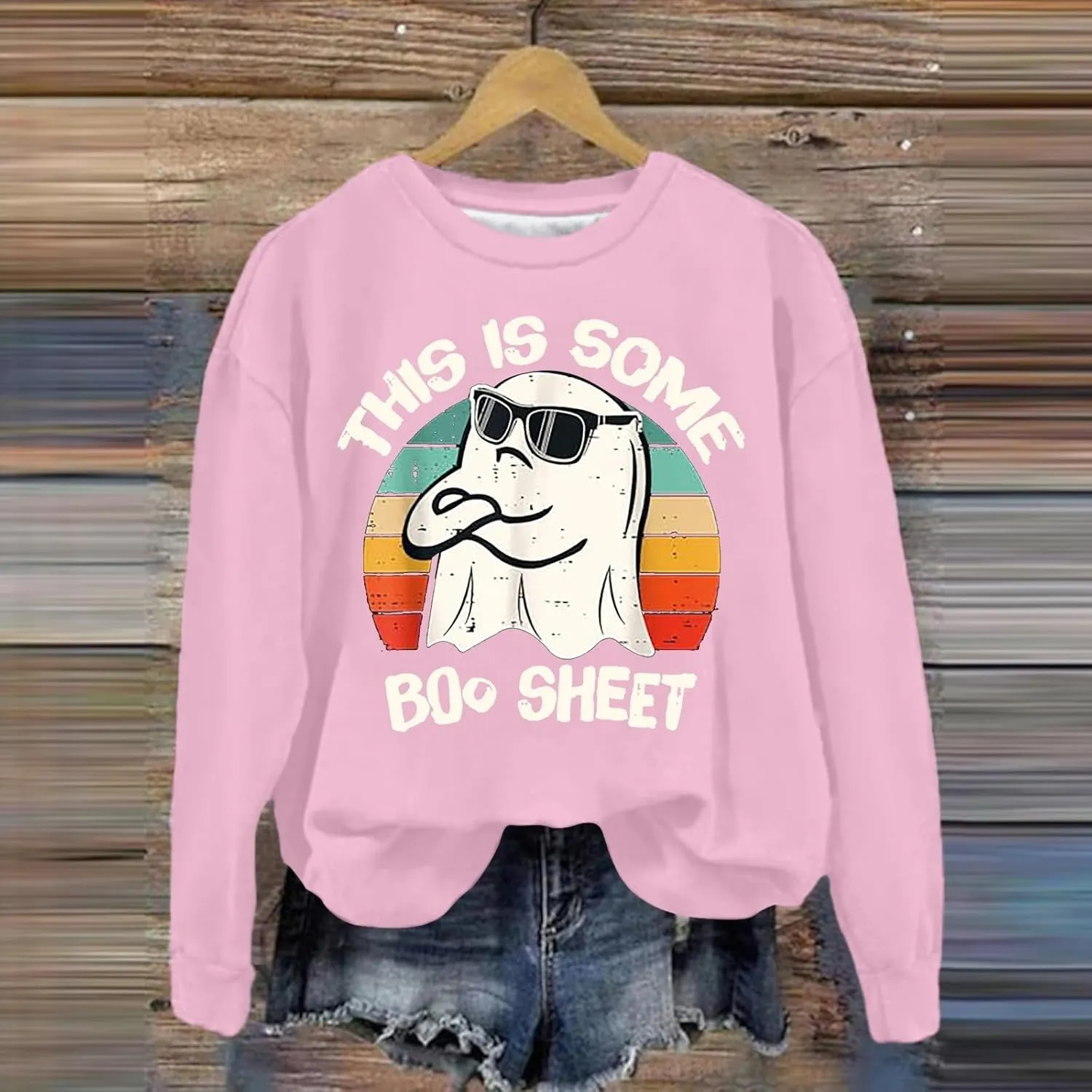 Halloween Graphic Sweatshirts for Women Casual Crewneck Long Sleeve Oversized Pullover Sweaters Funny Plus Size Tops Hoodies