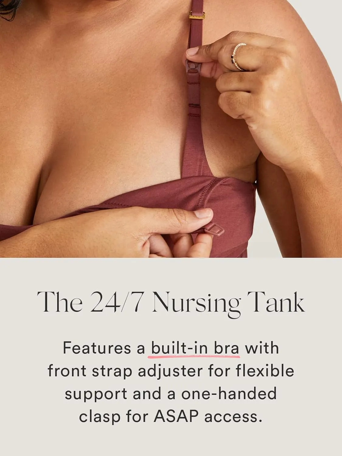 HATCH Collection | Breastfeeding and Nursing Tank | The Clip Down Nursing Tank Top Cami with Built in Bra Support S-XL