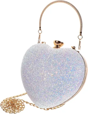 Heart Shaped Bag for Women Stylish Cross Body Evening Purse Party Clutch Handbag