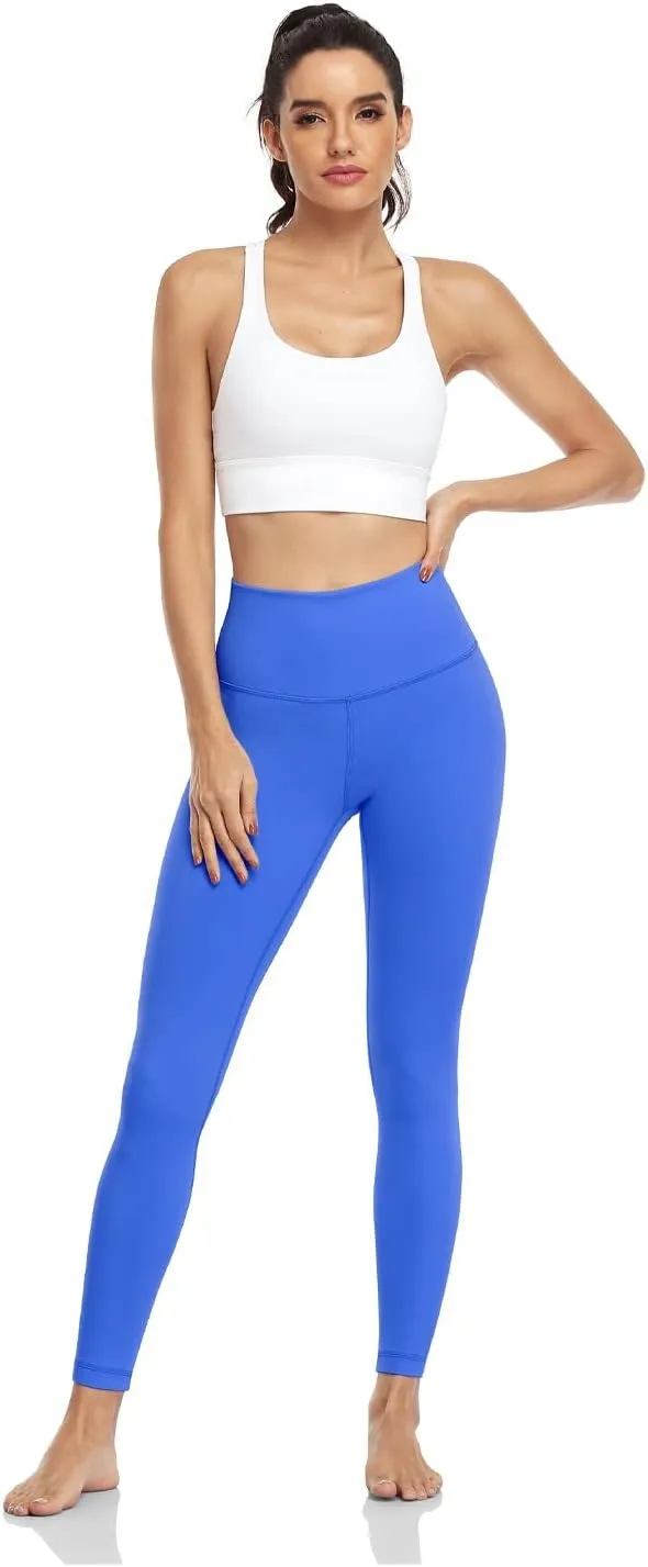 HeyNuts Essential/Pure&Plain 7/8 Leggings, High Waisted Compression Soft Pants Workout Athletic Yoga Pants 25"