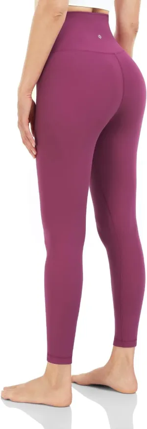HeyNuts Essential/Pure&Plain 7/8 Leggings, High Waisted Compression Soft Pants Workout Athletic Yoga Pants 25"