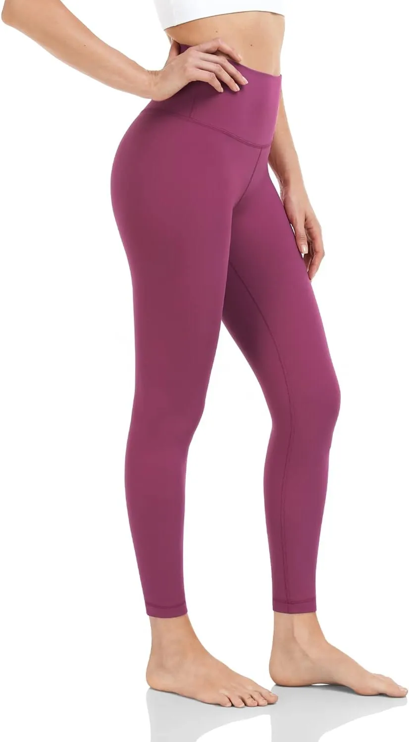 HeyNuts Essential/Pure&Plain 7/8 Leggings, High Waisted Compression Soft Pants Workout Athletic Yoga Pants 25"