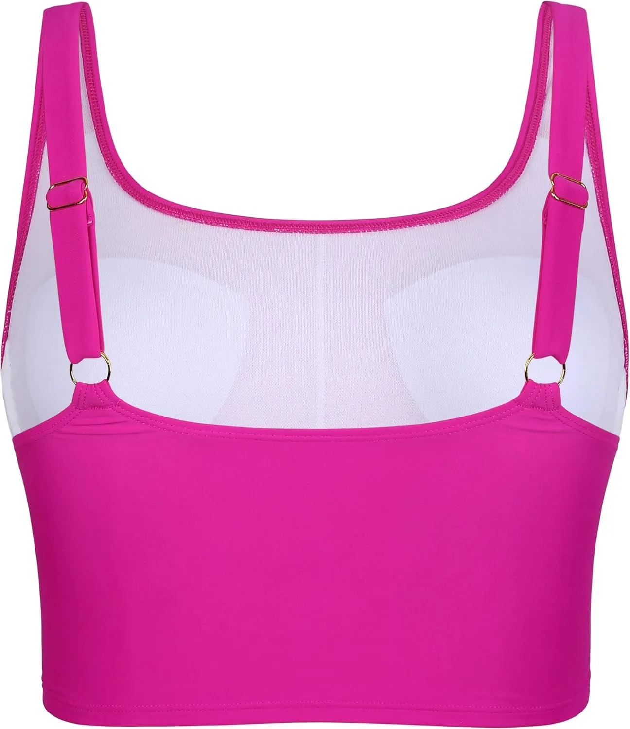 Hilor Women's Underwire Bikini Tops Longline Swim Top Push Up Tankini Swimsuit Modest Bathing Suit Tops